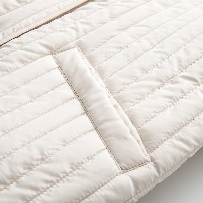 Kaslead New Women clothes Western Style Versitile Fashion Heart-Shaped Decorated Row Button Cotton-padded jacket Jacket