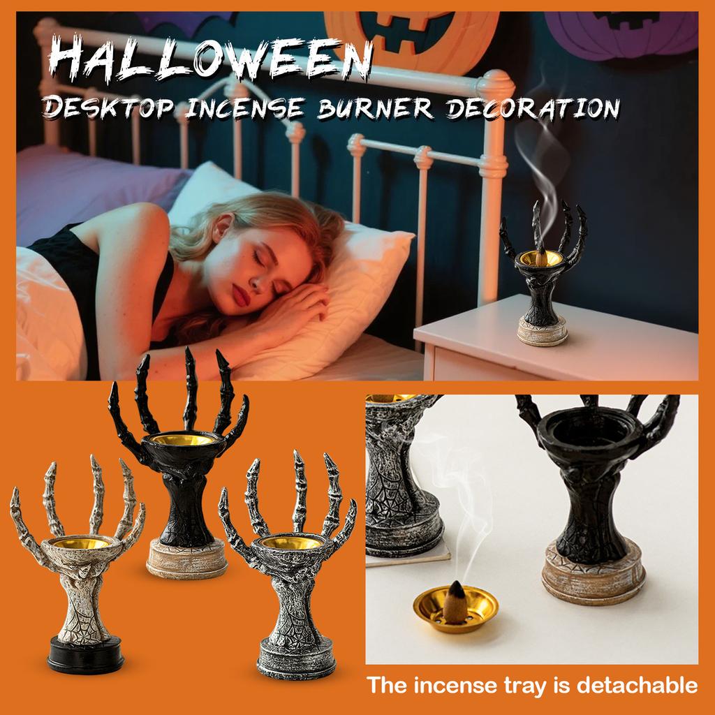 Creepy Incense Holder: Resin Incense Holder For Halloween - Haunted House Decor Desktop Ornament For Indoor And Outdoor Use