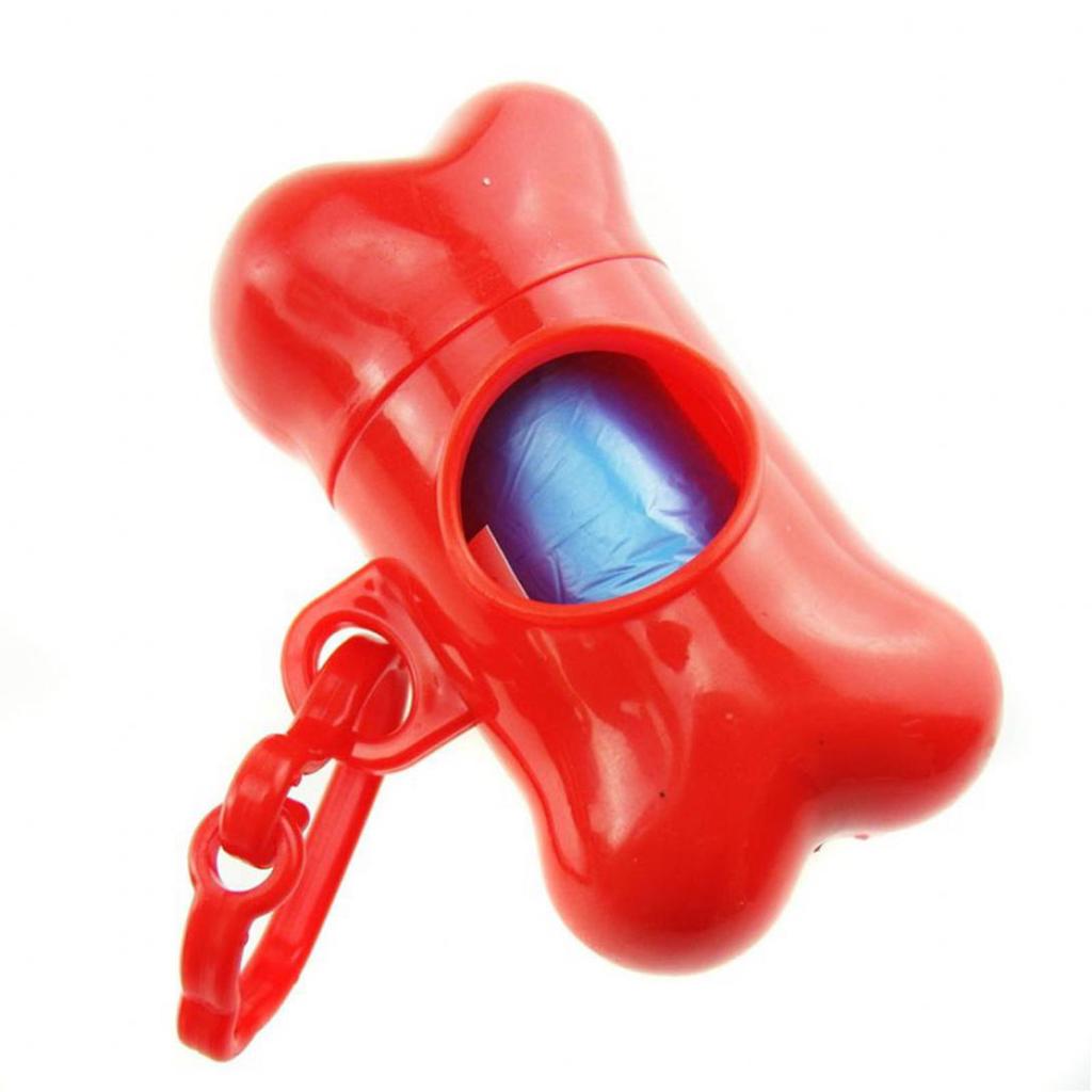 Pet Dog Bone Shape Garbage Waste Clean-up Bag Dispenser Box Carrier Holder Case