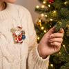 Fuld Rhinestone Juletræs Broche Zink Zinklegering Julekrystal Pins Nytårsgave