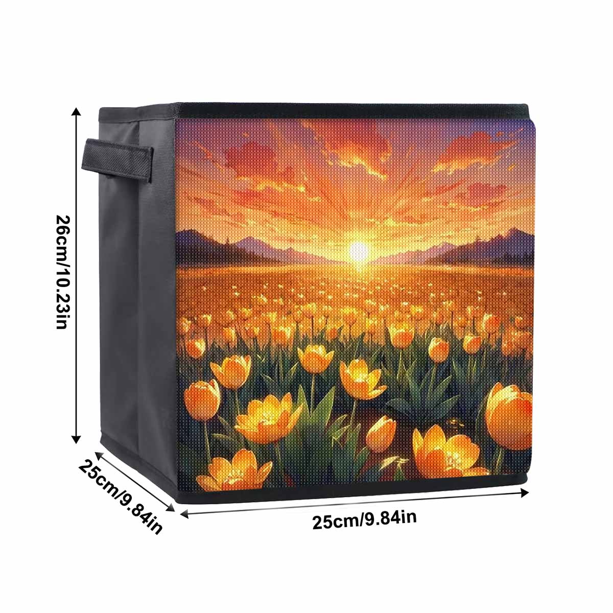 

Tulip Field 5D Diamond Painting Storage Basket Full Round Drill Mosaic Diamond Embroidery Cross Stitch Kits Home Decor Home Decor 25cmx25cm