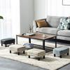 IBUYKE Ottoman Retro Striped Stool, Footstool, Rectangular, Square, Low, Non-Slip, Design, RF-BD215