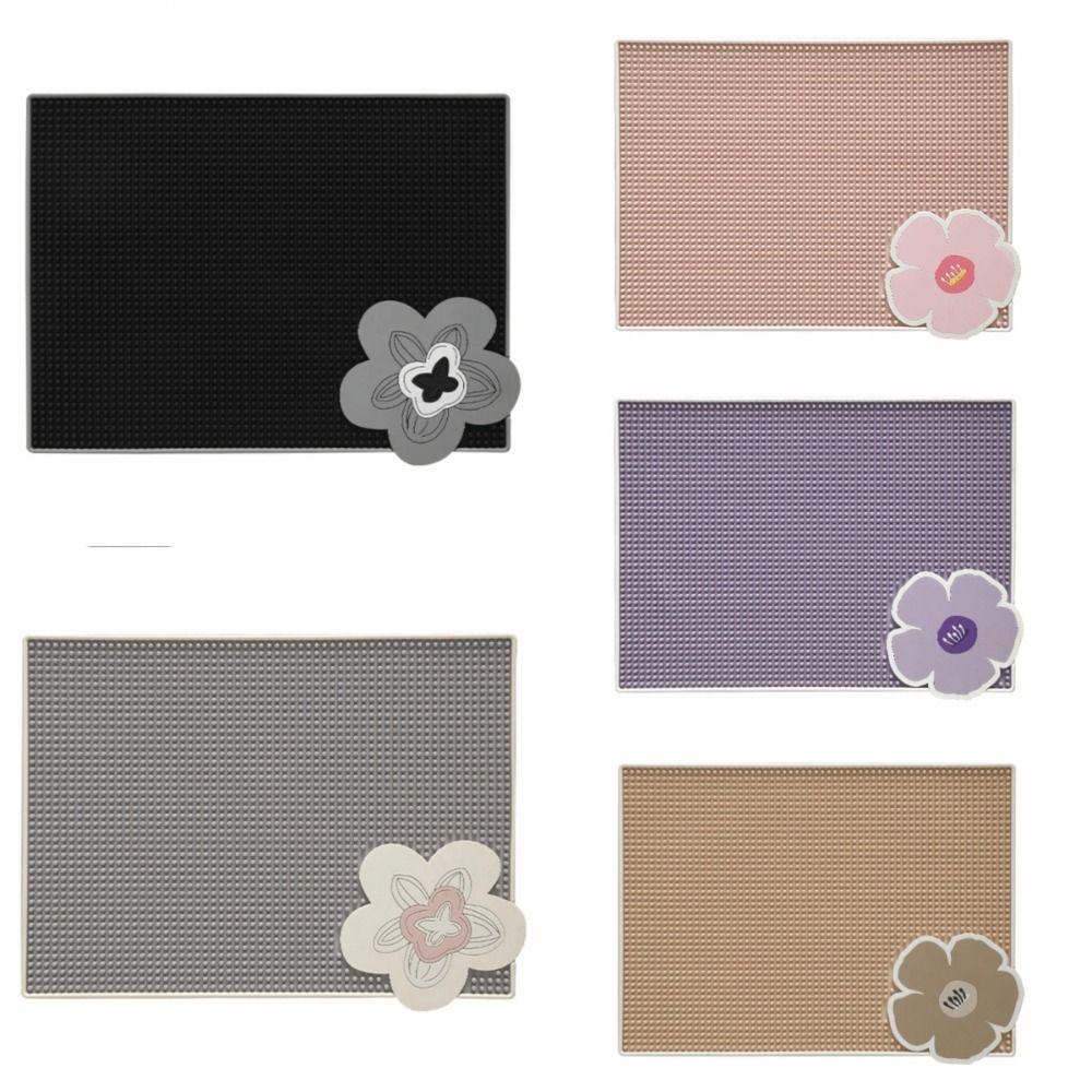 Thickened Kitchen Drain Mat Three-dimensional Structure Flower Pattern Heat Resistant Mat Easy Clean Waterproof Insulation Mat