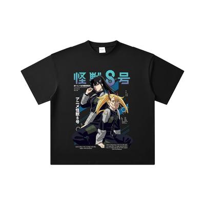 260 GSM Double Yarn 32 Count 100% Cotton Kaiju No 8 V13 Print Unisex Heavy Cotton T Shirt