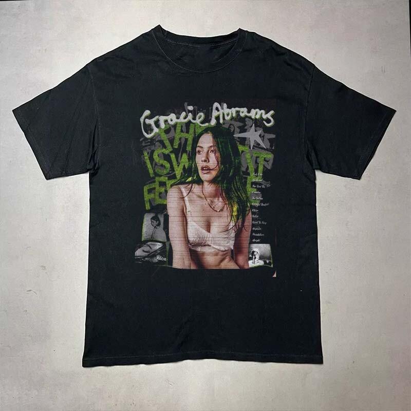 Gracie Abrams Black Cotton Shirt Gift For Fans Unisex All size S-5XL Unisex T-Shirt