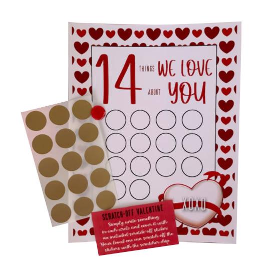 

Скретч-карта ко Дню святого Валентина 14 вещей, которые я люблю в тебе, своими руками Скретч-карта для романтических пар, подарок на годовщину для него, ее мужа, жены