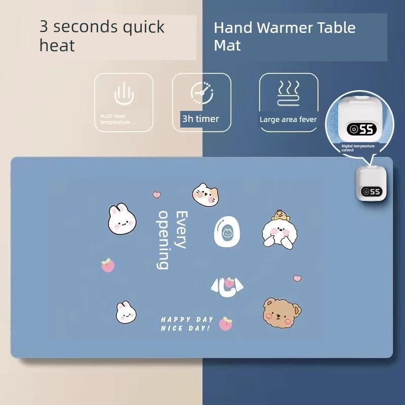 Heated Mouse Pad, Extra Large Office Desktop Heating Desk Pad, Student Dormitory Homework Writing Pad, Hand Warmer, Waterproof Desk Warmer Pad