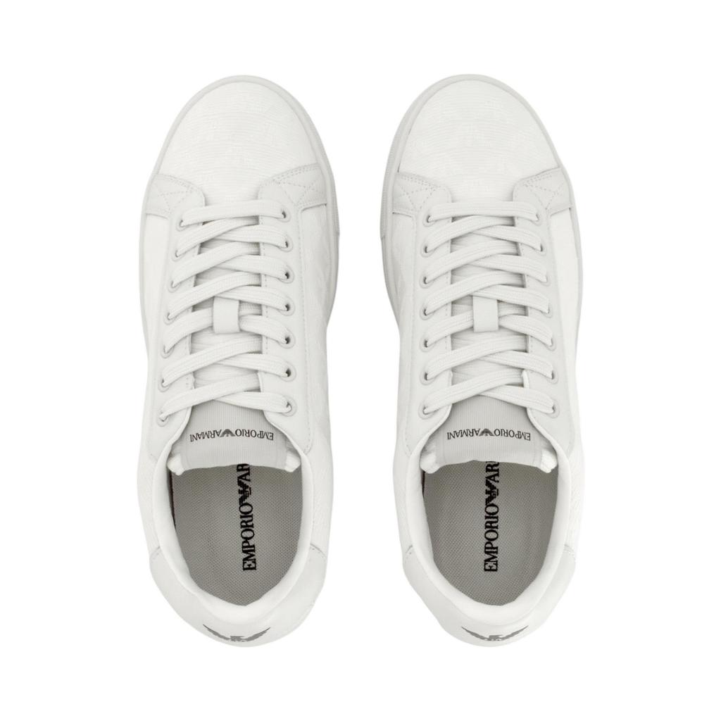 Emporio Armani Casual Lace-Up Low-Top Round-Toe Fashion Sneakers Men sneakers White X4X316XM7411M801