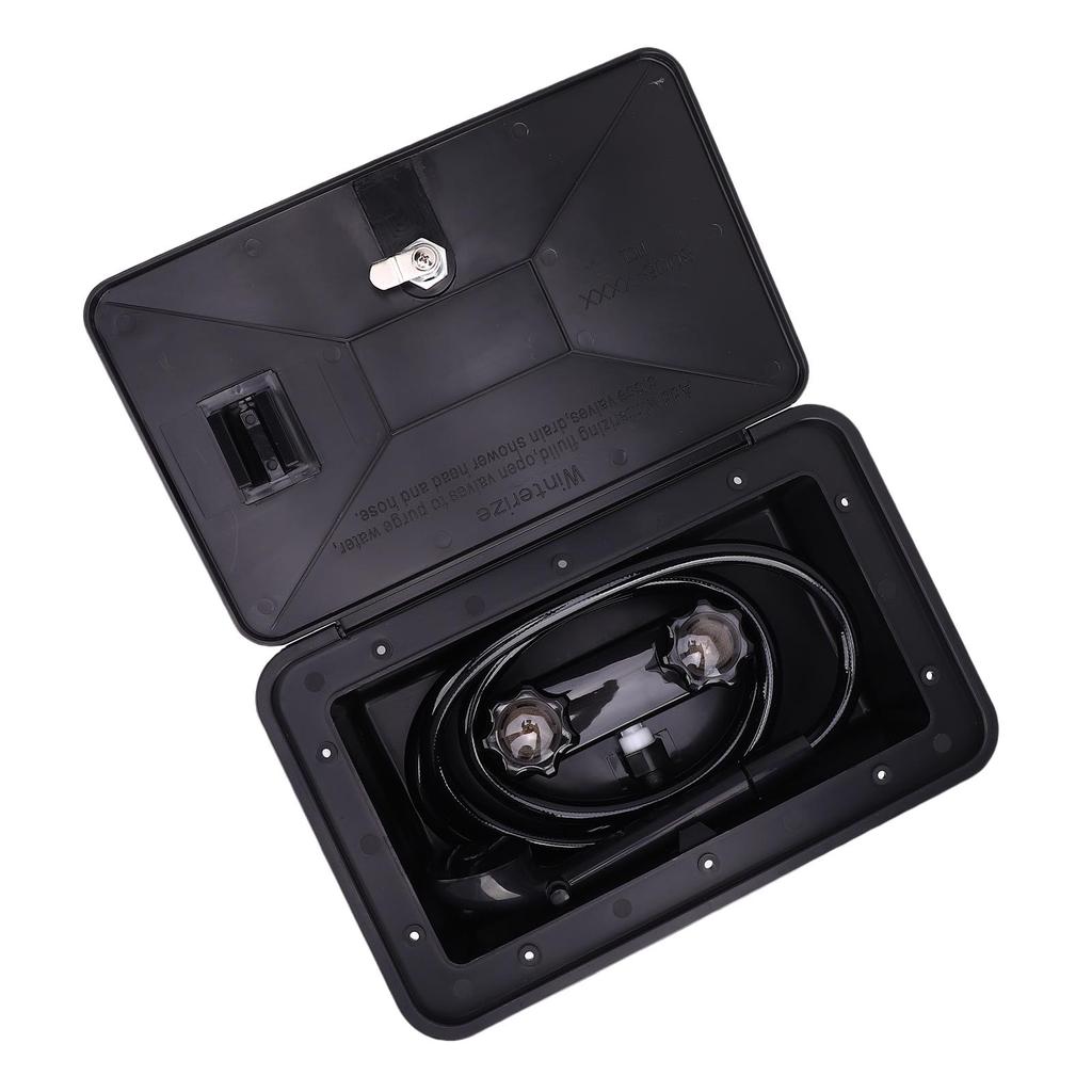 RV Exterior Shower Box Kit with 1.5M Hose Shower Head and Shower Faucet for Camping Vehicle Trailer Motorhome Boat Van