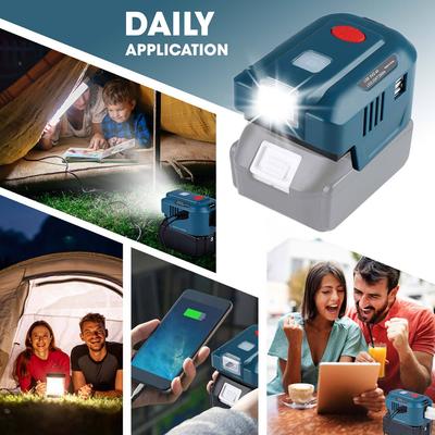 Power Tool Lithium Battery Inverter Generator Portable Power Source Dual USB Adapter with LED Light