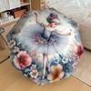 1 Stück Blumen-Ballerina-Schirm - 8 Speichen verstärkt, Automatisches Öffnen, Leicht & Langlebig, Niedliches Modeaccessoire für den Außenbereich, Strand oder Freizeit, Strand
