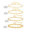 Beaed Ball Anklet Bracelet for Women, Waterproof Adjustable Link, 3mm 5mm Stainless Steel Stackable Gold Plated Anklet Jewelry