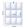 Black Lychee Grain 9-Grid Game Card Album Pages, 3-inch Stargazing Tabletop Card Holder Pages.