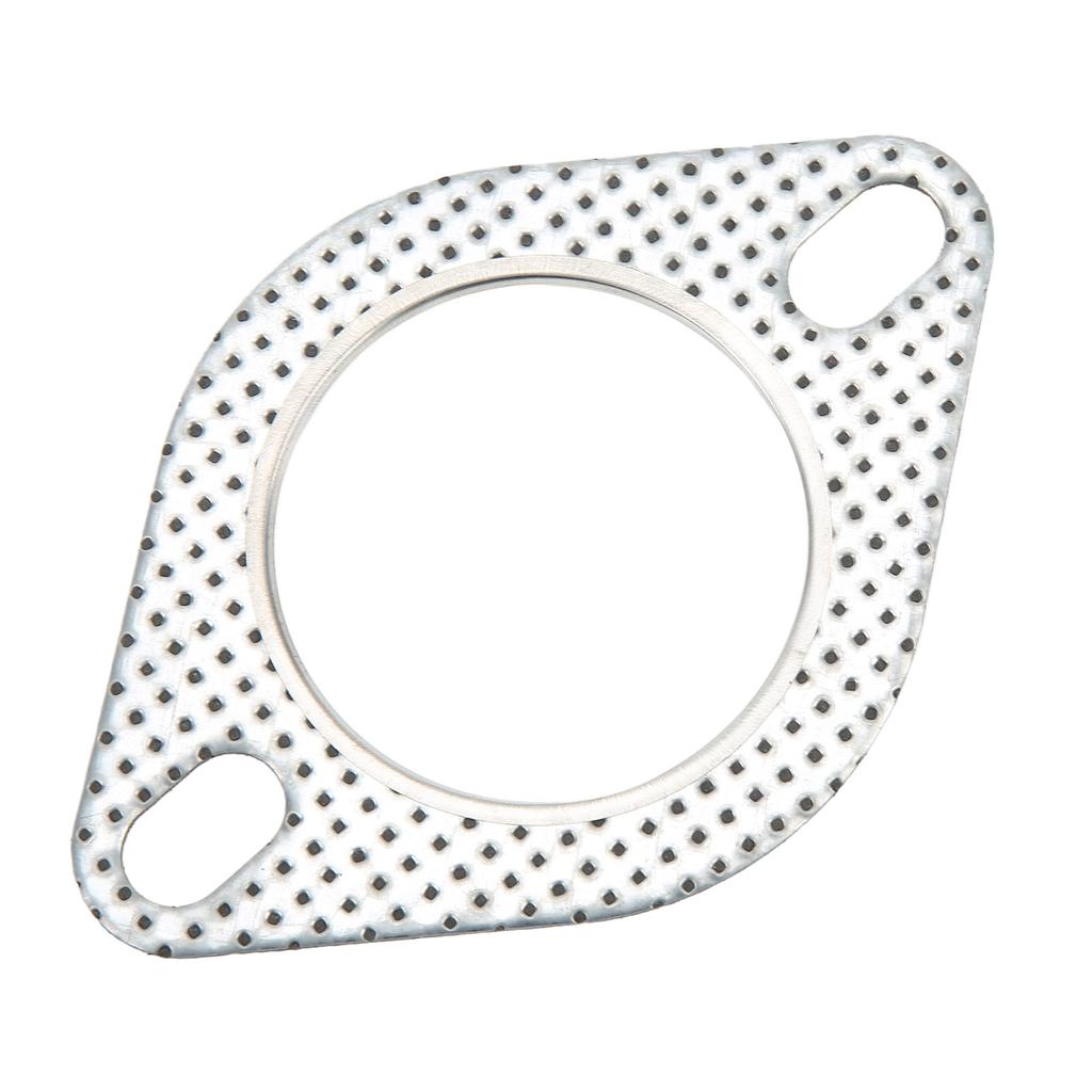 Exhaust Gasket Reinforced Metal 2 Holes Universal Replacement for 2.25in/57mm Flange Joint Turbo Vehicle