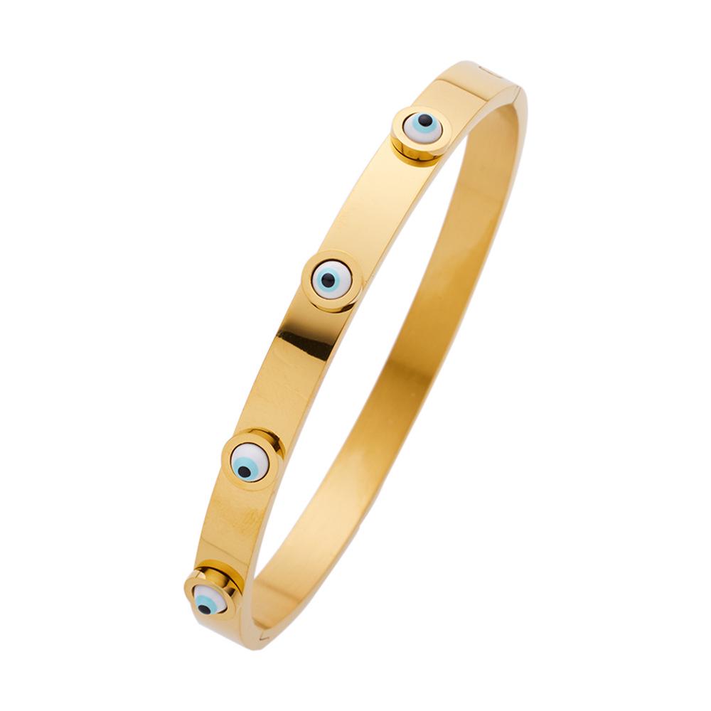 18K Gold Plated European and American Style Eyeball Bracelet: Creative, Fashionable, Versatile, Light Luxury Accessory