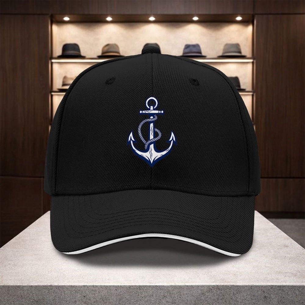 Adjustable Snapback Baseball Cap With Anchor Rope Nautical Design Lightweight Dad Hat Suitable For Men Women Unisex For A