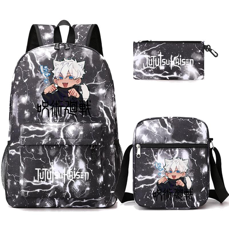 3 teile/satz Anime Rucksack für Jungen Mädchen Leichte Taschen Hildren Schul Student Kawaii Rucksack Zurück Zu Schule
