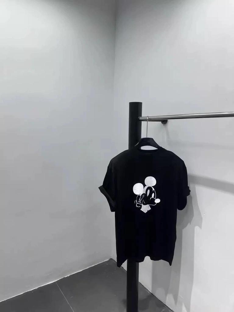 Women's Mickey Print Loose Cotton T-Shirt - Casual Korean Summer Style