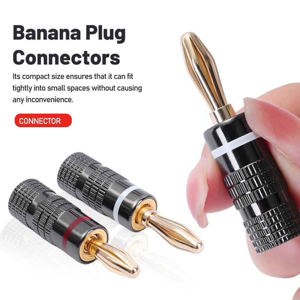 1-10Pcs New Gun Metal BANANA PLUGS 24K Gold-plated 4MM Banana Connector with Screw Lock for Audio Jack Speaker Plugs Banana Plug
