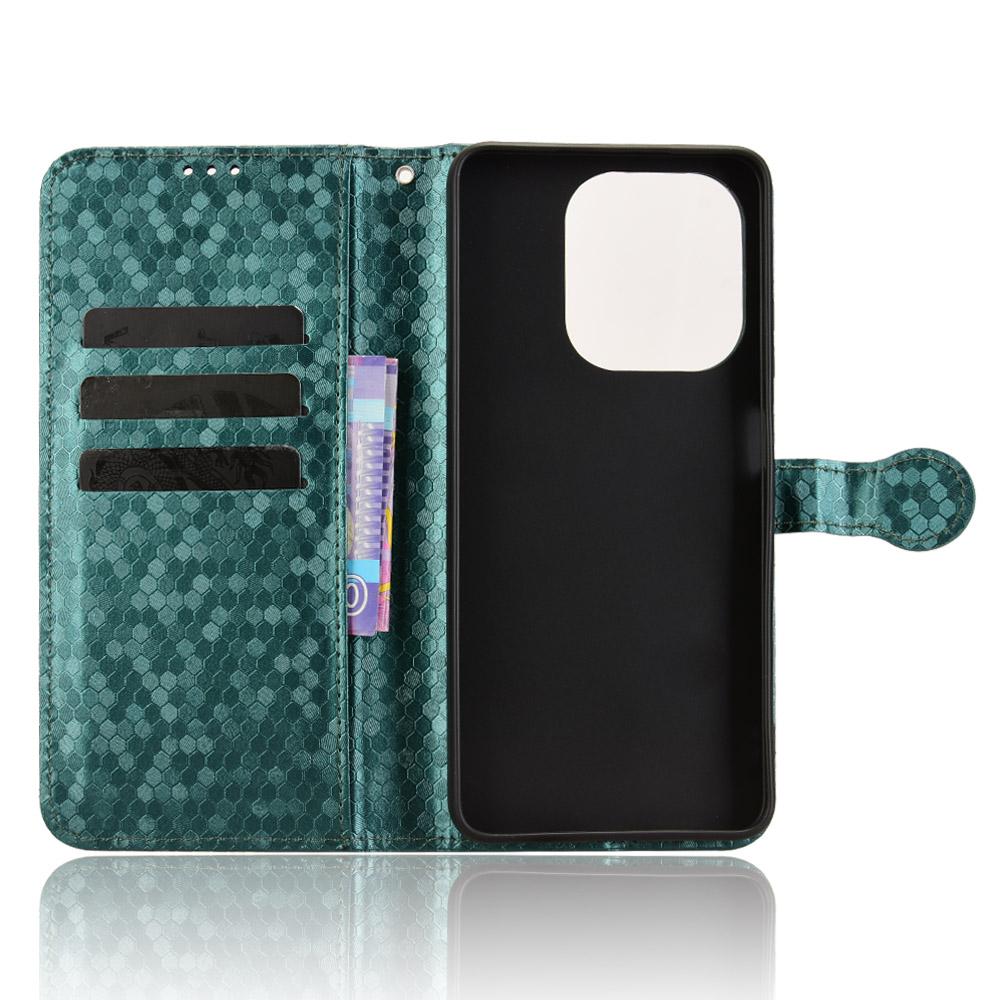 For Oppo A5x 5G/4G Wallet Case Dot Pattern Imprint PU Leather Phone Cover with Wrist Strap