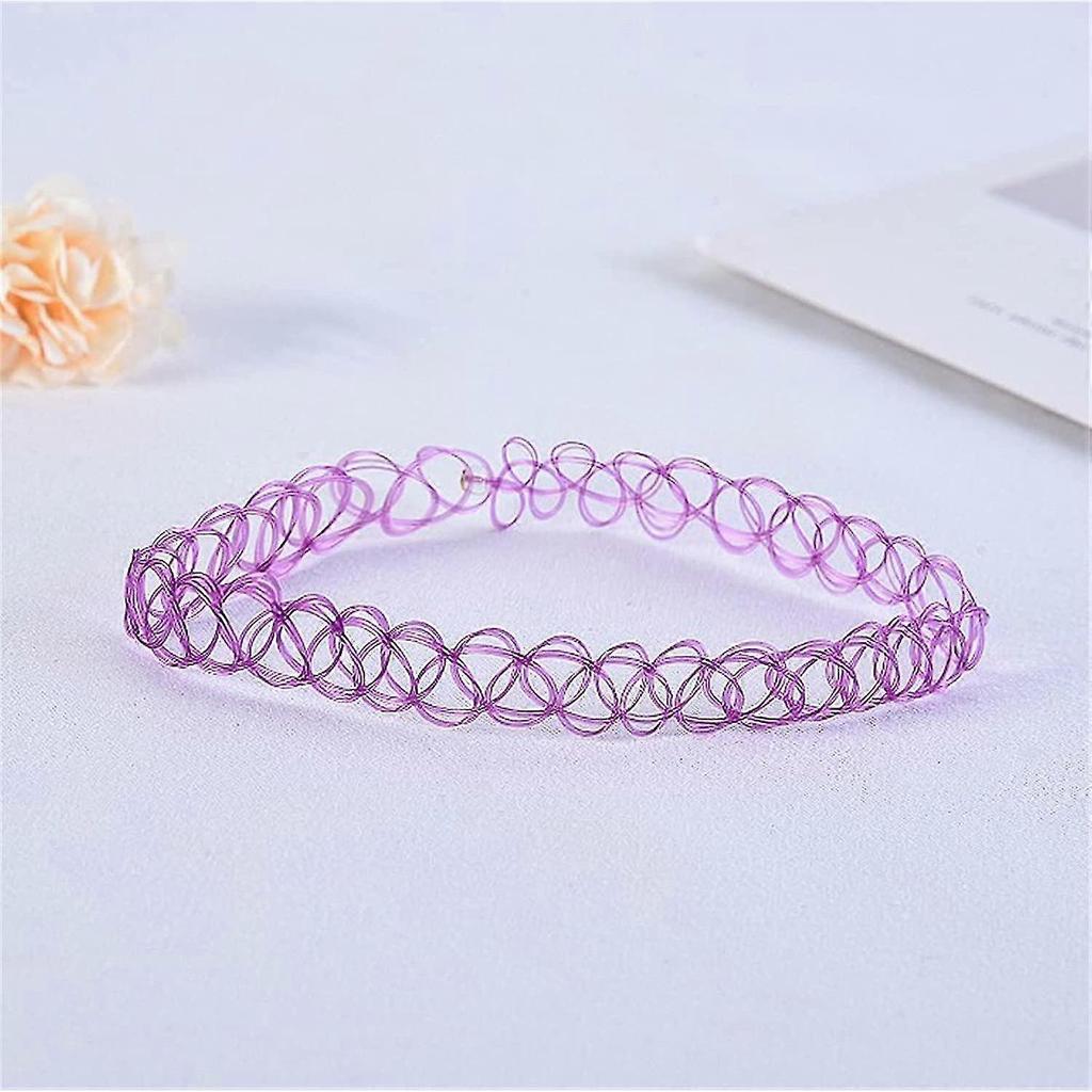 24pcs Beauty Necklaces Tasteless Necklace Womens, Elastic Tattoo Necklace Choker, Lace Clavicle Chain