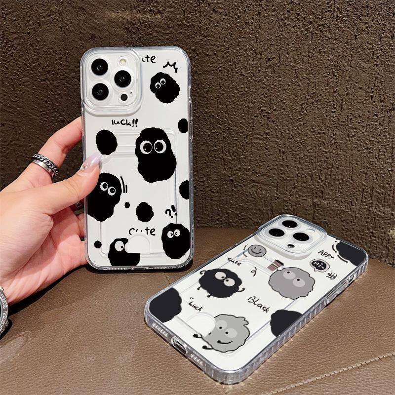 Card Slot Holder Silicone Wallet Pocket Case For Samsung S23 S24 S25 Ultra Xiaomi Redmi 12C 14C 13C Honor Honor 200 Smart 90 Cover Clear Phone Bumper
