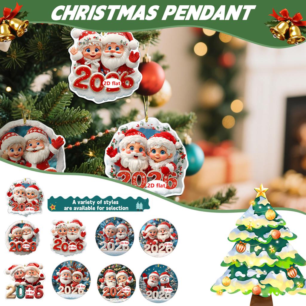 Christmas Decorative Pendants, Claus And Sleigh, Holiday Pendants, Christmas Tree Decorations