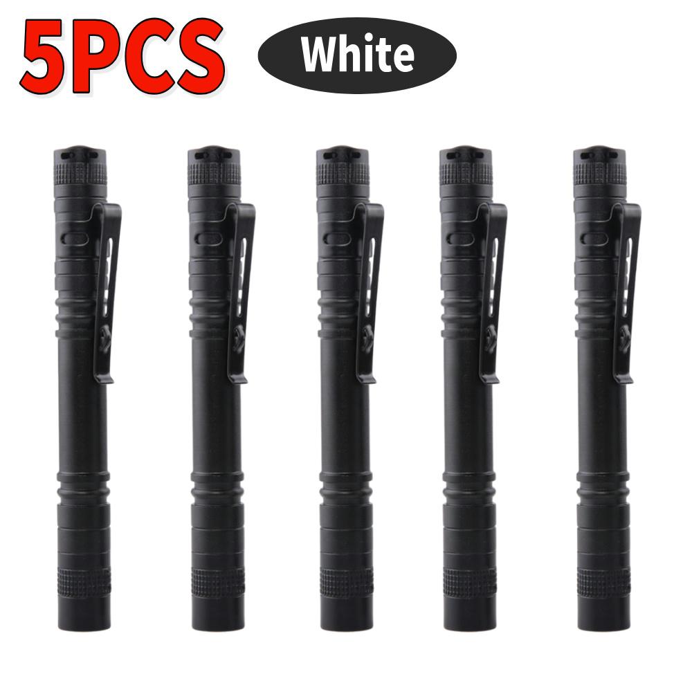 1-5PCS 395nm UV LED Torch Mini Portable Flashlight with Clip Pen Light Waterproof Banknote Pet Urine Stains Detector Pocket Lamp