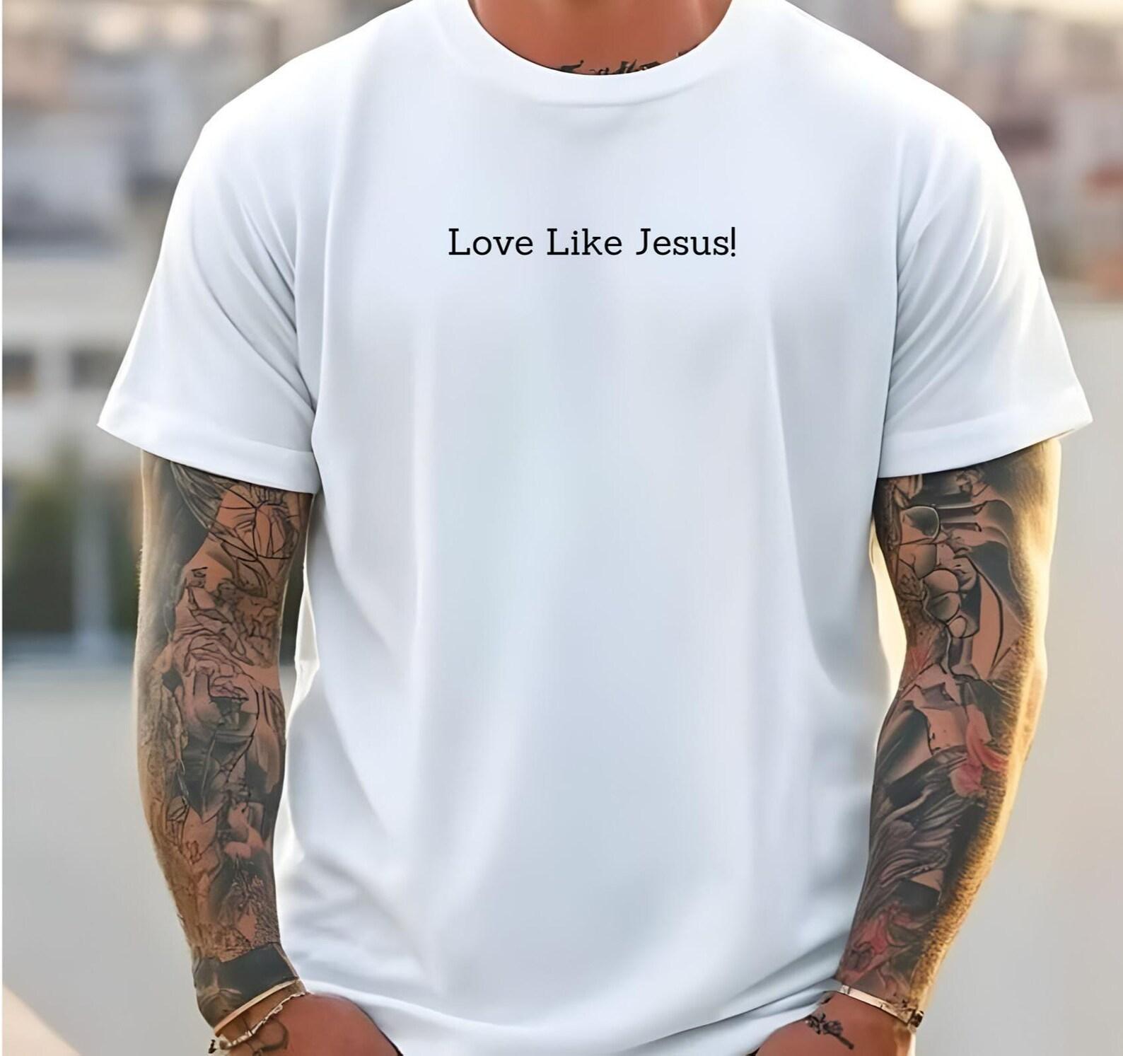 Love Like Jesus T-Shirt, Faith Top, Christian Tee, Minimalist Shirt L