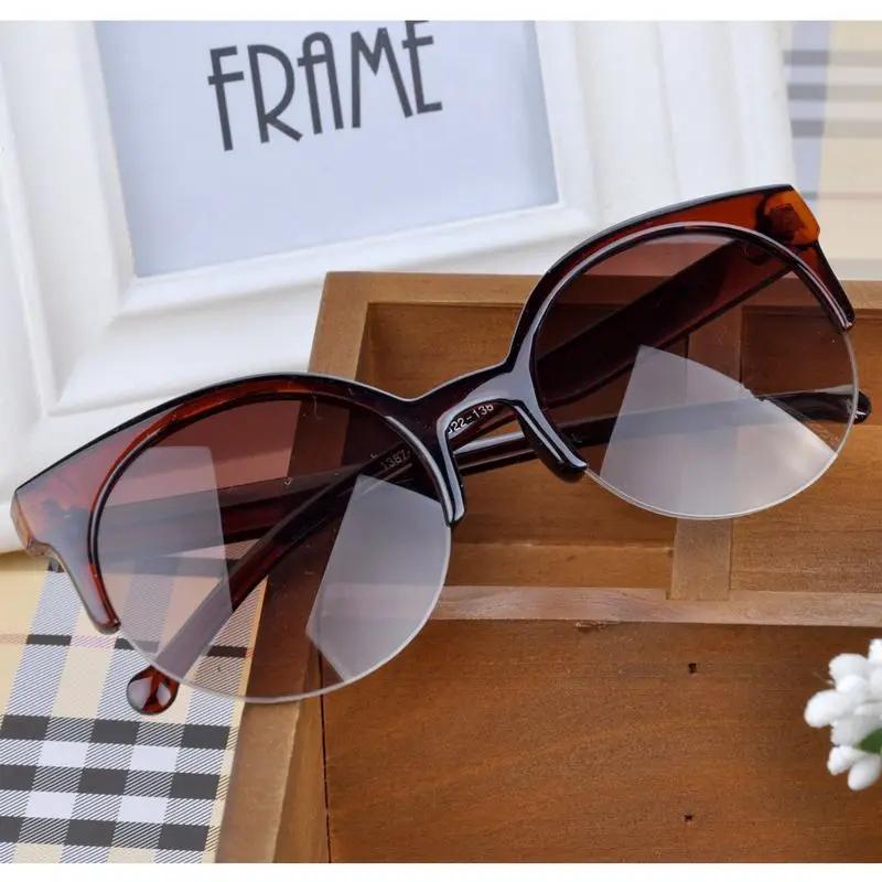 

Cat Eye Sunglasses Women Fashion Ladies Vintage Sun Glasses Female Round Circle Sexy Retro Oculos De Sol Feminino UV400 Points As the picture shown