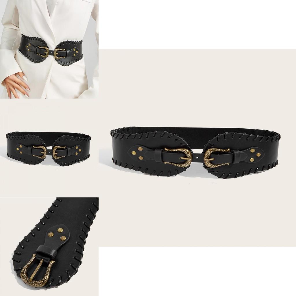 Modern Designer Metal Waist Belt For Women With Double Antique Copper Buckle For Fashion