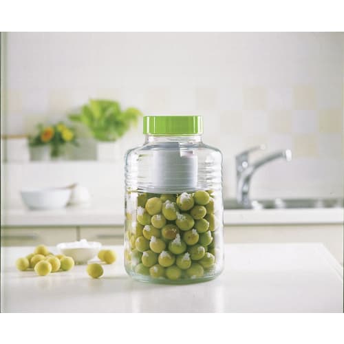 Shinki Gosei Tombo Pickle Press Lid and Pickling Stone Set for Bottles and Jar, Gray, Made in Japan
