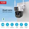 Cameră de supraveghere wireless WiFi HD cu ecran dual ICSEE 9MP, zoom 5x, binoclu