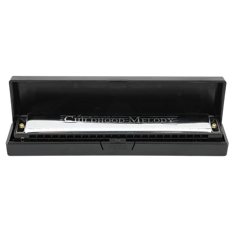 

Профессиональная губная гармошка диатоническая арфа до мажор крышка из нержавеющей стали 24 отверстия чёрный
