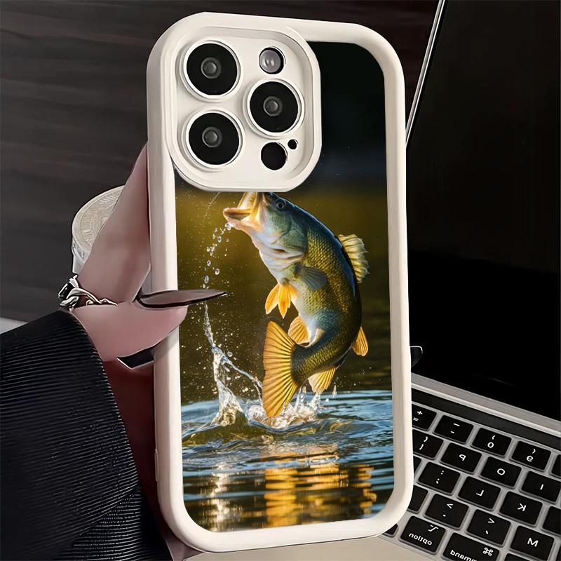 Phone Case for iPhone 17 Air 16E 15 16 Pro Max Carp Fish Fishing Rod Cover 14 Plus 13 12 Mini Soft Shell Silicone Fundas