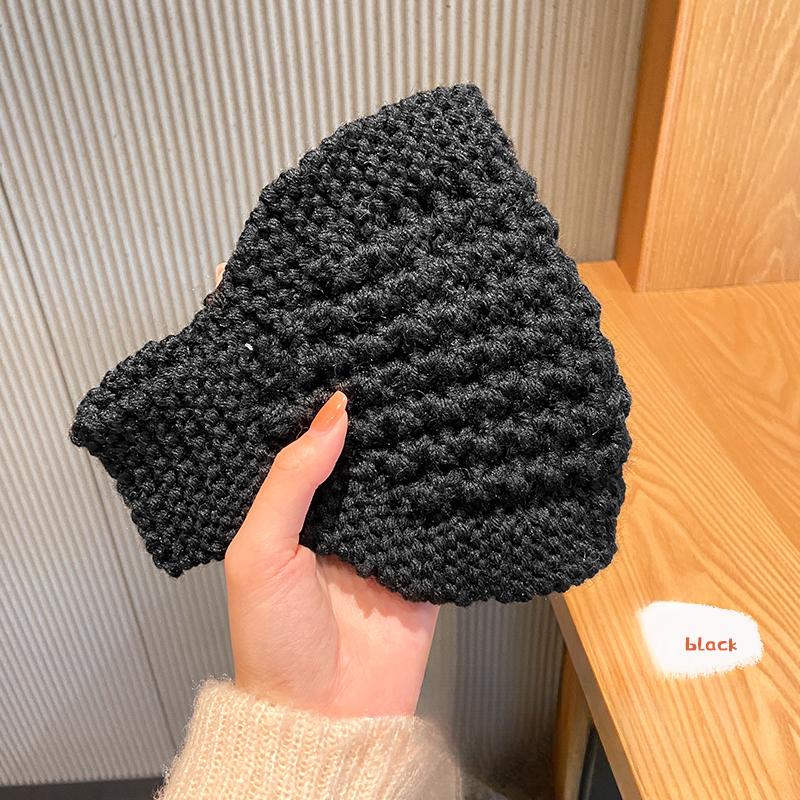 

Повязка на голову для родов осень-зима 2024 года, женская, новая ветрозащитная теплая шапка, защита лба, платок для беременных, вязаный шерстяной головной убор