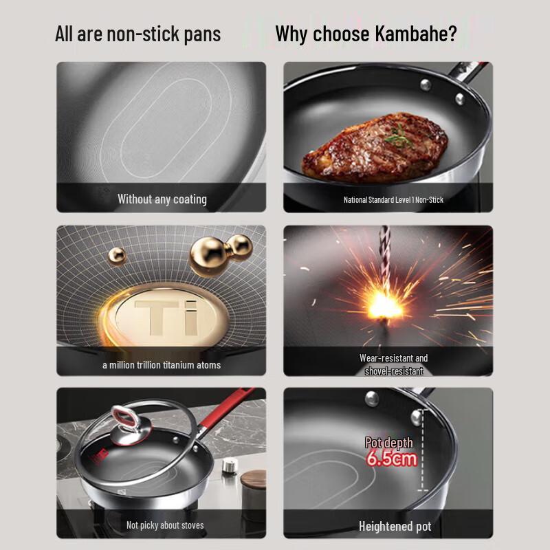 Kambach 28cm 3rd Gen Titanium 316L SS Non-Stick Frying Pan