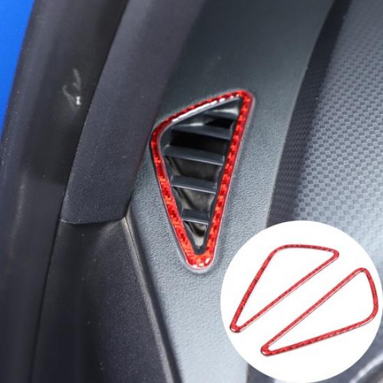 Red Carbon fiber Dashboard side air vent Trim sticker For Seat Leon 2008-12