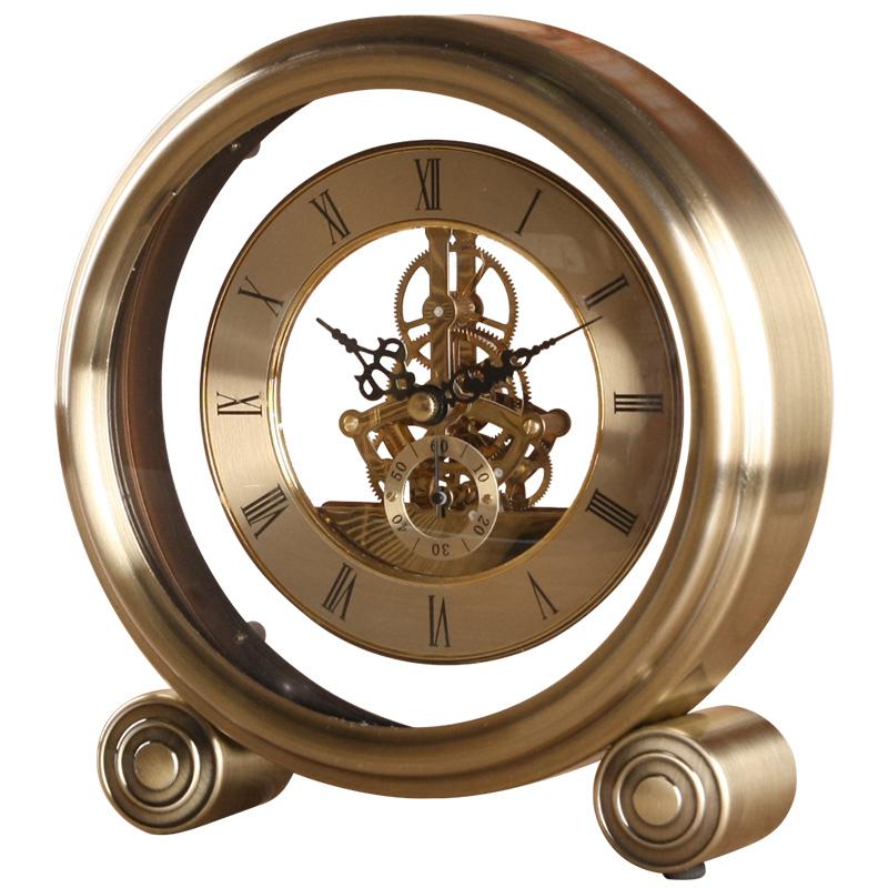 20X19X5.5CM  European Home Creative Mechanical Pendulum Desk Clock Metal Table Sitting Clock for Living Room Enhanced