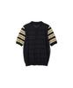 Seutyudioaenpaleukeu Striped Collar Short Sleeve Knit_Navy