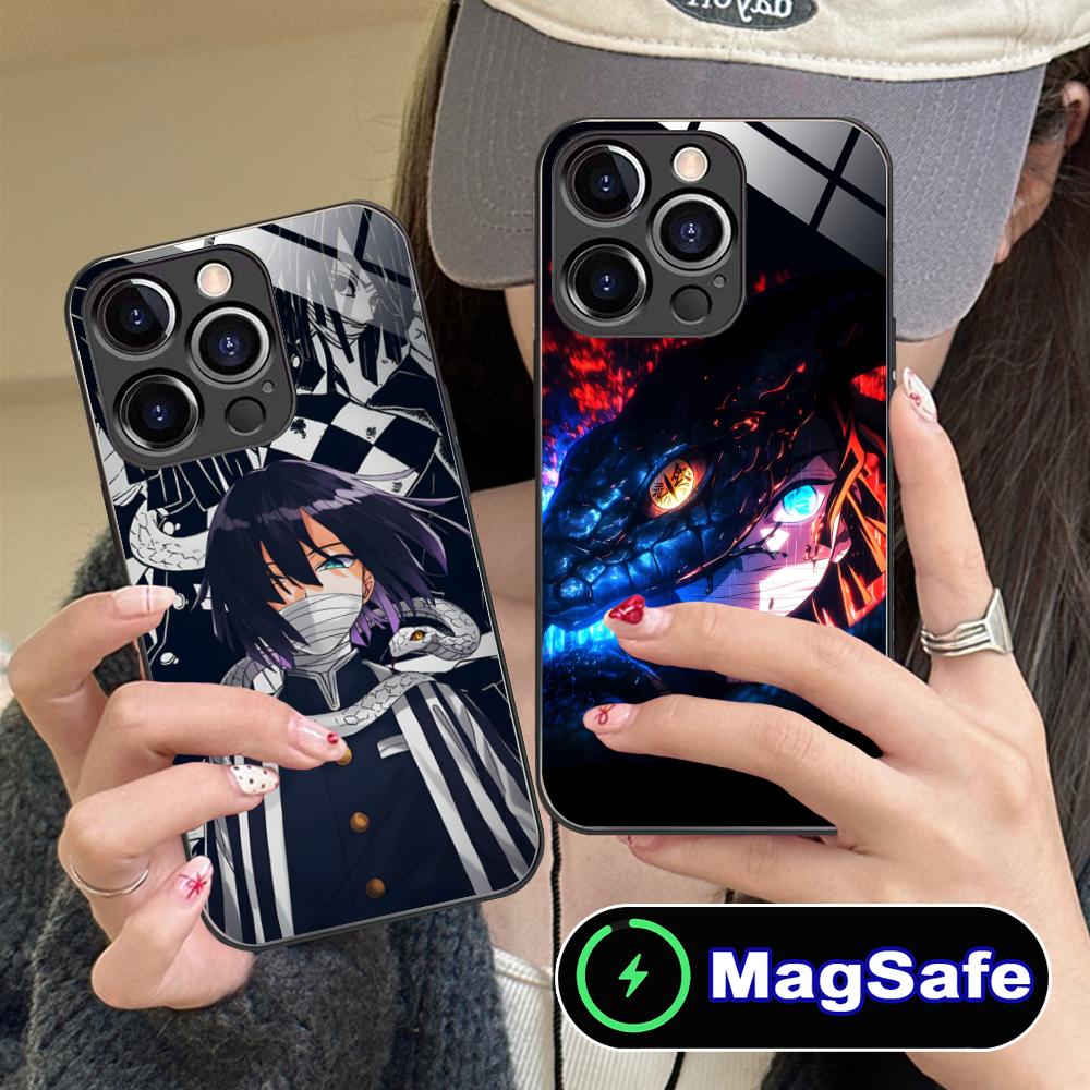 Blade Extinction Obanai Iguro Phone Case for iPhone 17 16 15 14 13 12 11 Air Pro Max Plus Mini MagSafe Glass Colorful Cover