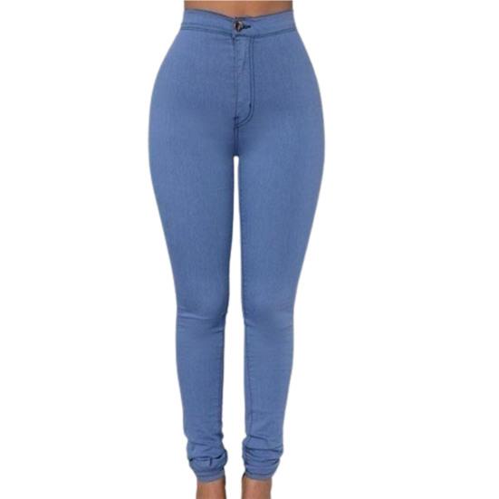 Women Pants Thin High Waist Solid Color Slim Fit Lady Pencil Trousers for Street Wear