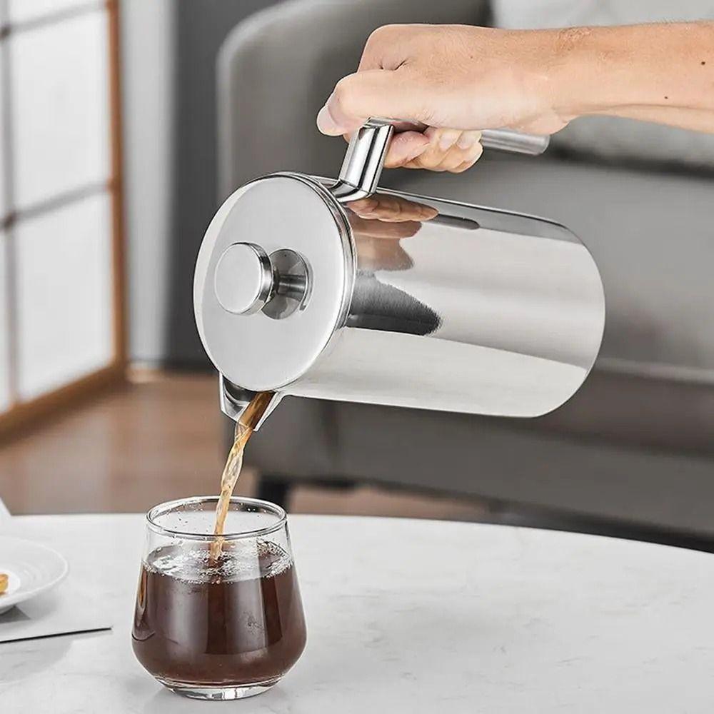 Filtersystem Isoliert Kaffeekanne 350/600/800/1000/1500ml Kaffeepresse Kolbenrührer