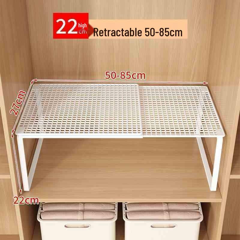 Expandable Wardrobe and Kitchen Organizer: Layered Shelves, Closet Dividers, Shoe Rack, and Gadget Storage