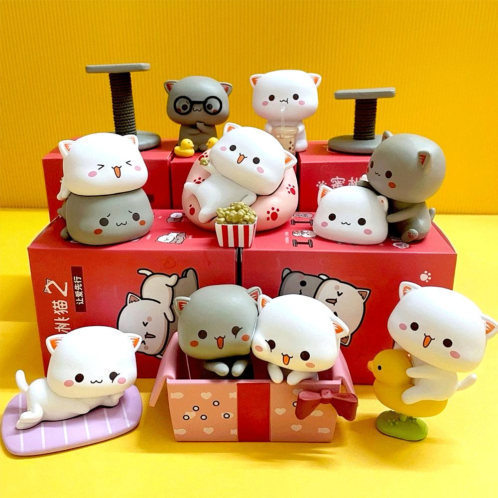 Mitao Cat Season 2 Blind Box Toys Cute Cat Surprise Cartoon Figures Doll Collect Model Random Box Birthday Gifts for Children