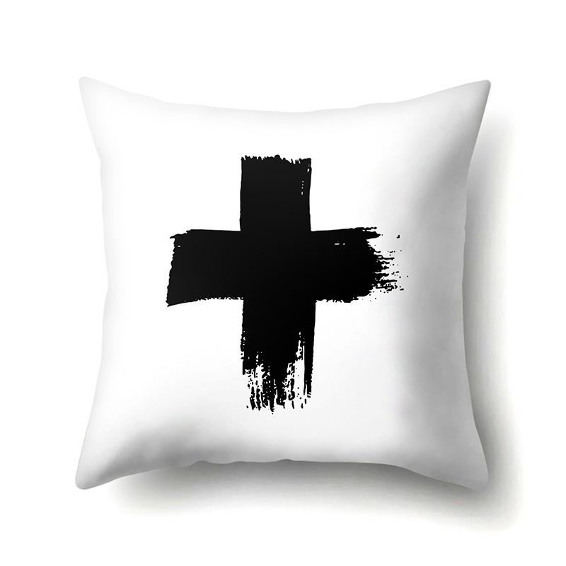 Polyester Pillow Case Geometric Decoration Home Petal Strip Printed Cushion Cover Bedside Cushion Cover Waist Cushion Cover