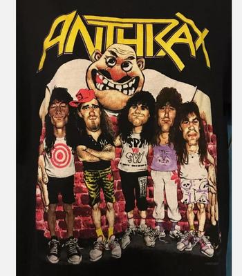 Vintage 1990s Anthrax Black T-shirt Unisex All Size