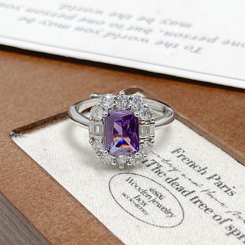 Medieval Court Style Retro Enamel Dripping Oil Ring Female Flower Butterfly Niche Light Luxury High-End Ring