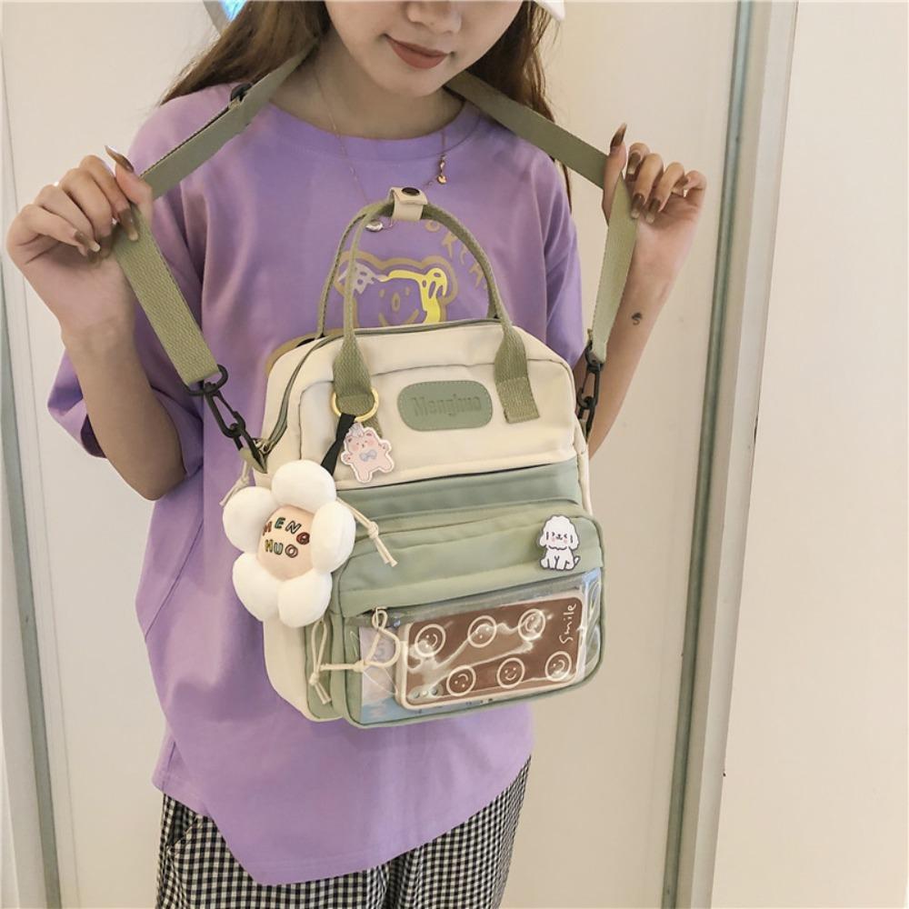 

Waterproof School Bag Flower Shoulder Bag Kawaii Student Backpack Girl рожевий
