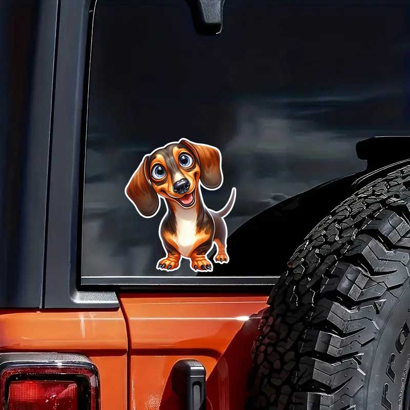 Funny Dachshund Pet Dog Animal Cartoon Car Sticker Waterproof Styling Automobiles Motorcycle Exterior Accessories Vinyl Decals Y19